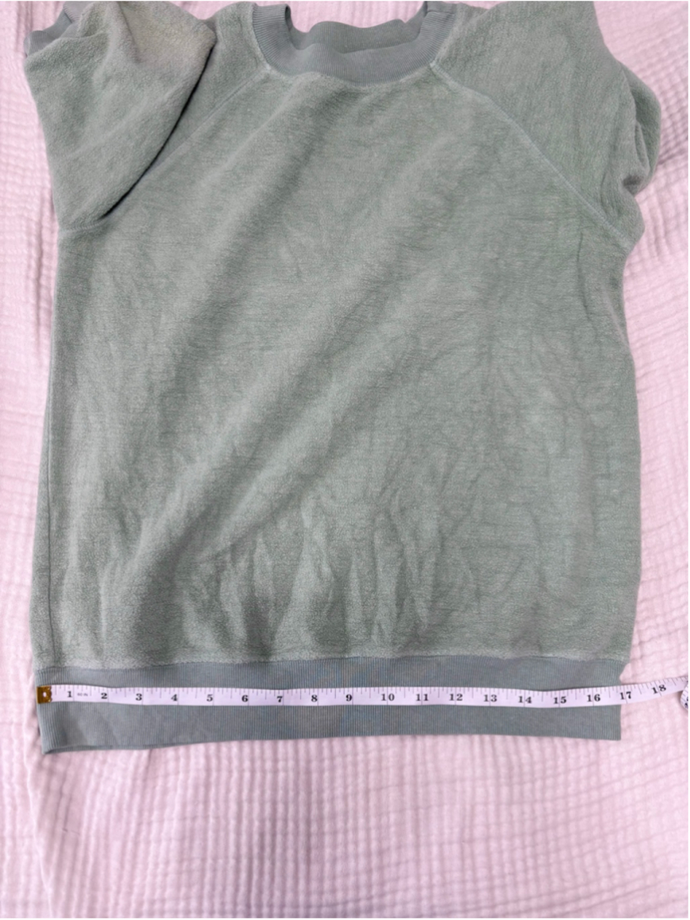 Women's Jungmaven Hemp Organic Cotton SS Raglan Sherpa Sweatshirt Green Size S - Picture 8 of 10